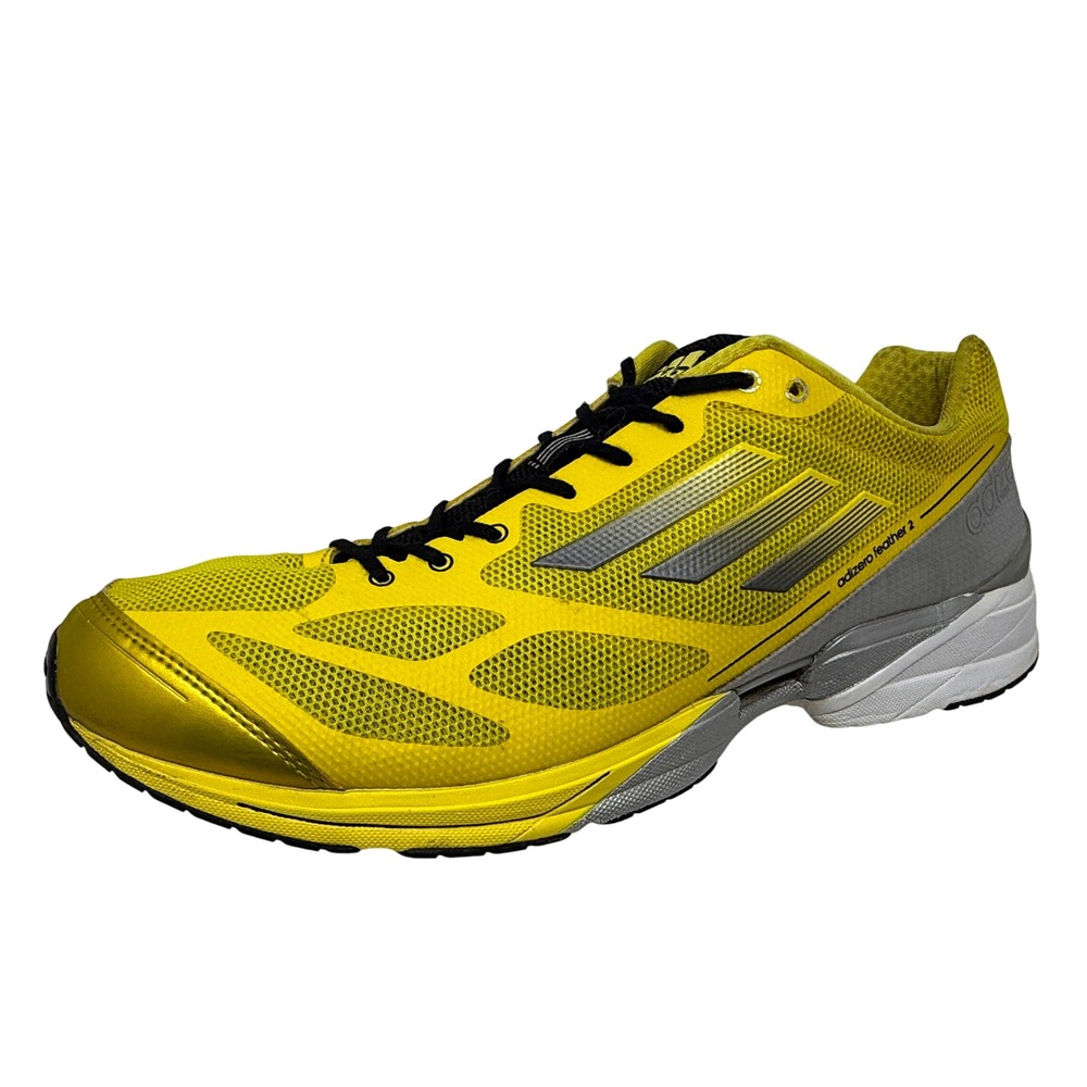 Adidas Adizero Feather 2 Running Shoes Yellow Silver G64026 Men's Size 12
